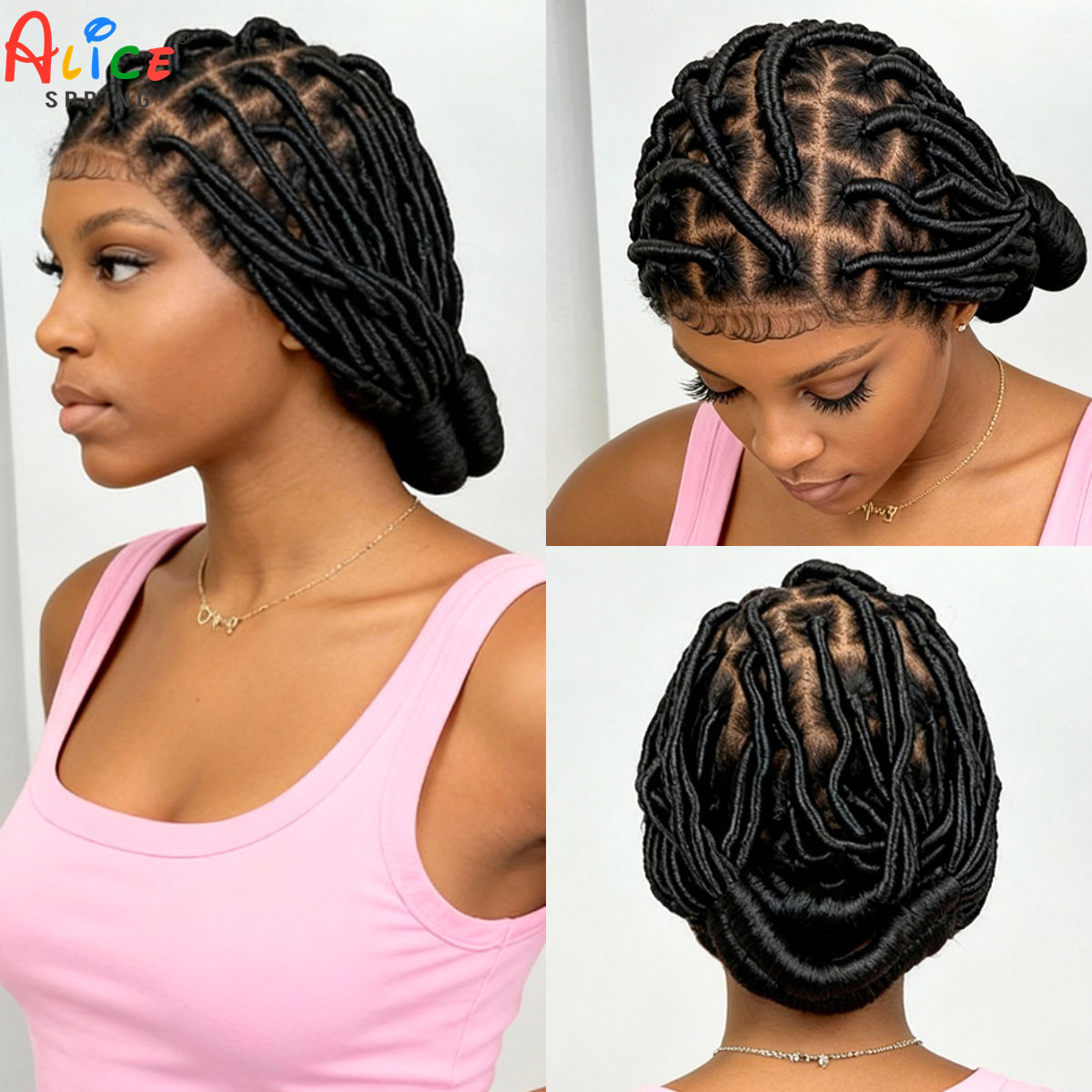 Synthetic Braided Wigs For Black Women - 반투 브레이드 가발 합성 풀 레이스