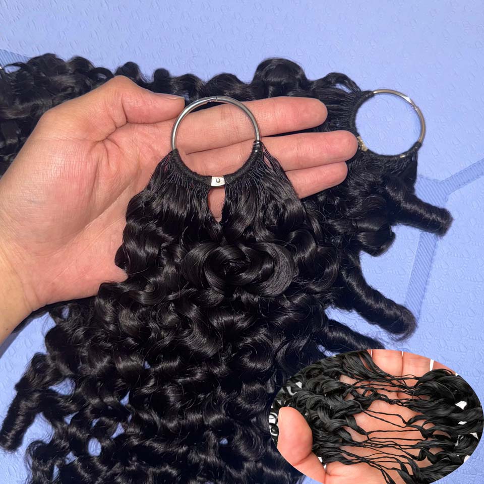 Invisible Tape In Extensions Real Hair - 12A 버마 컬리 페더 크로셰 인모