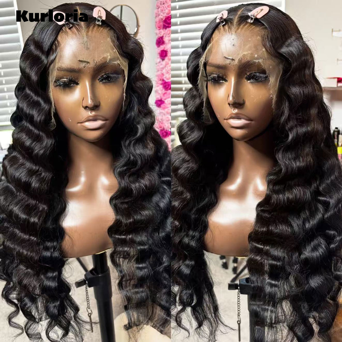 Glueless Wear And Go Human Hair Wig - 450 밀도의 딥 웨이브 가발, 13x4