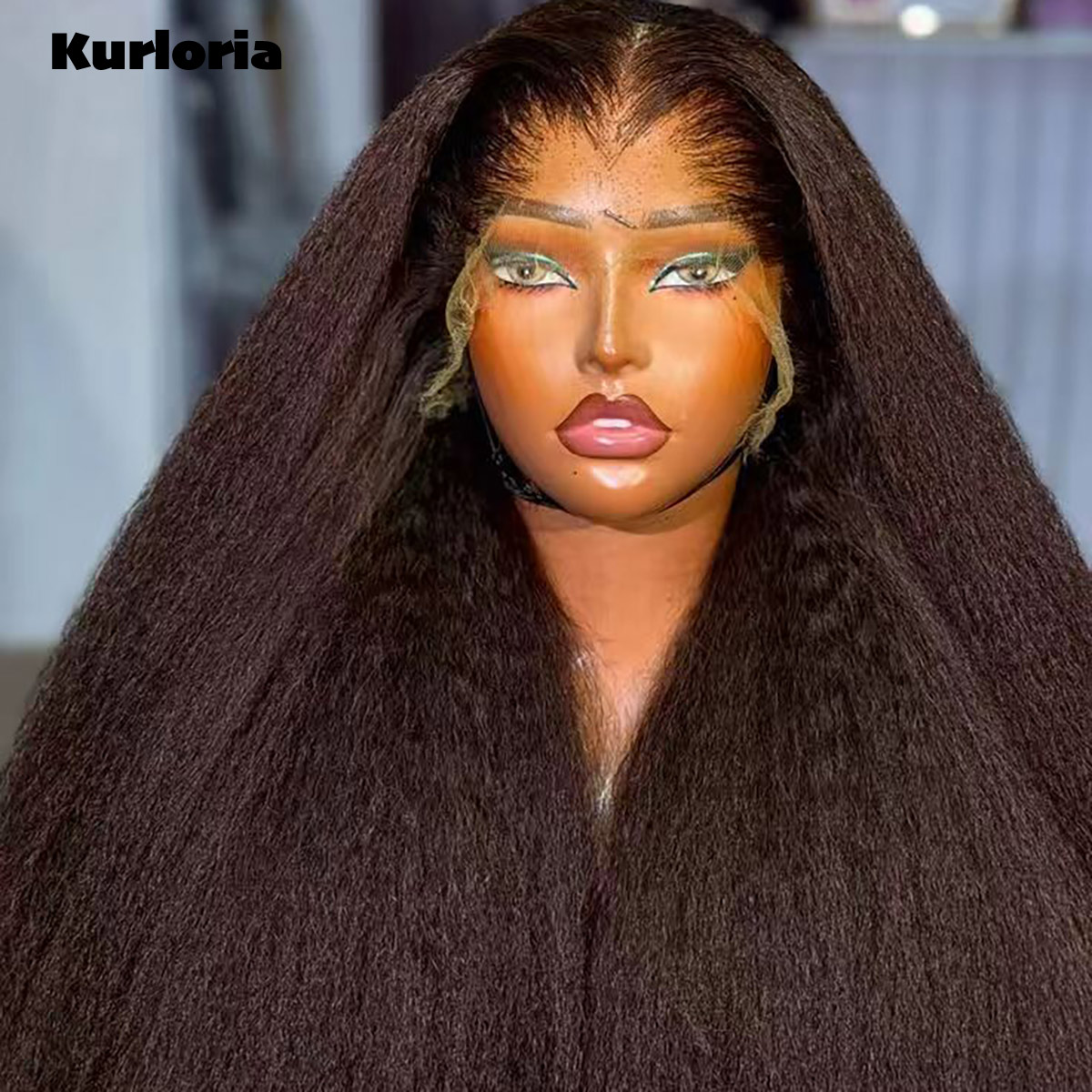 Glueless Wear And Go Human Hair Wig - 자연스러운 흑발, 400% 밀도, 곱슬거리는 직모