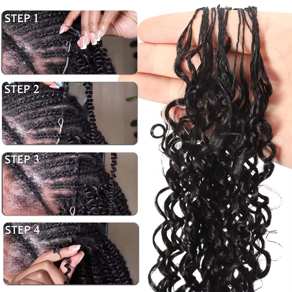 12A 버마 컬리 페더 크로셰 인모 연장, 버마 컬리  - Invisible Tape In Extensions Real Hair 리뷰 및 가격