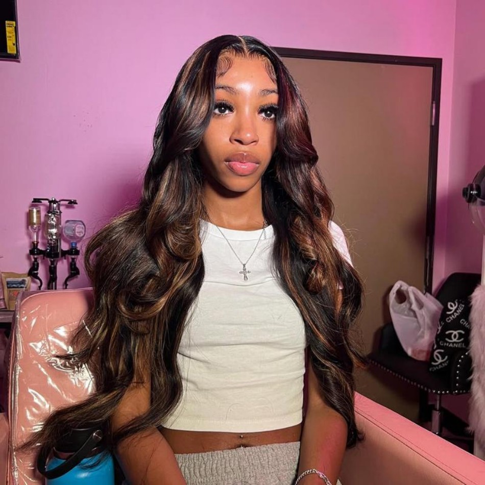 P1B30 하이라이트 옴브레 바디 웨이브 인모 가발 1 - Hd Lace Frontal Wig Human Hair Pre Plucked 리뷰 및 가격
