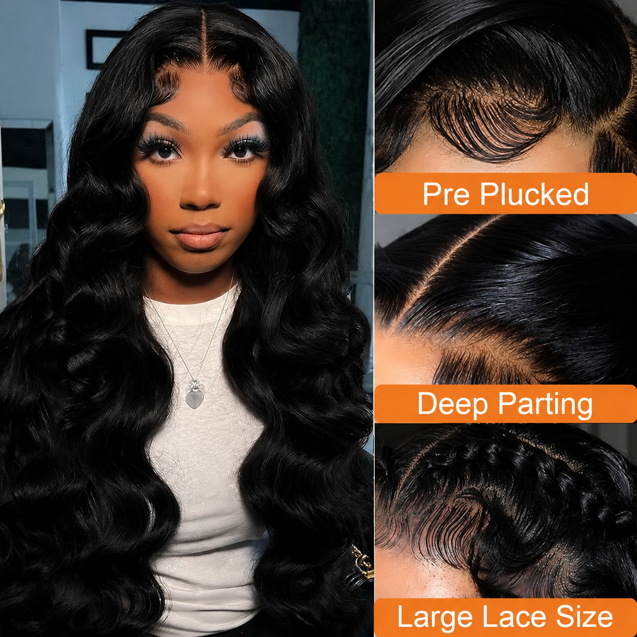 34인치 13x4 HD 투명 레이스 프론탈 인모 가발  - Hd Lace Frontal Wig Human Hair Pre Plucked 리뷰 및 가격