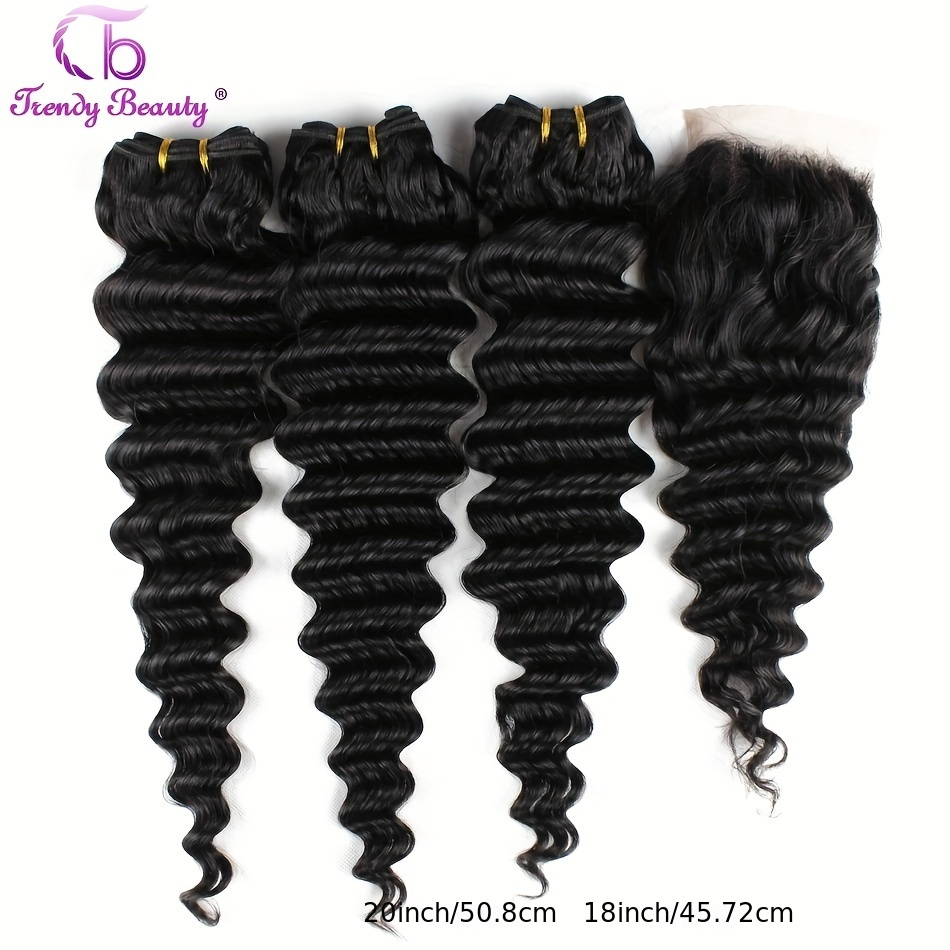 브라질 딥 웨이브 헤어 레이스 클로저 포함 인모 번들, - Deep Wave 3 Bundles With Closure 리뷰 및 가격