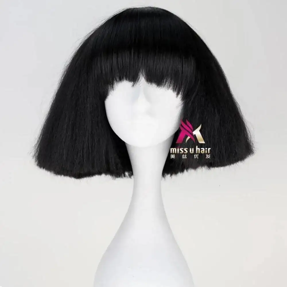 검은색 레이디 가가 가발, 금발과 흰색이 섞인 인조 모 - Synthetic Wigs 리뷰 및 가격
