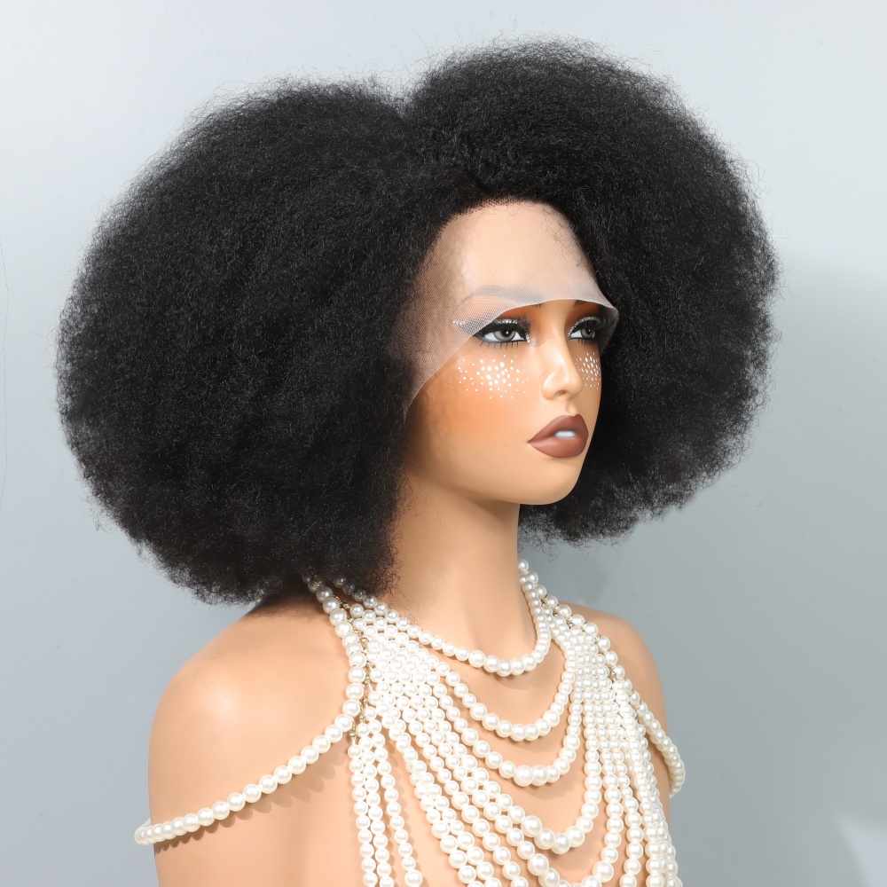 14인치 아프로 가발 (흑인 여성용) 곱슬머리 레이스  - Glueless Wear And Go Human Hair Wig 리뷰 및 가격