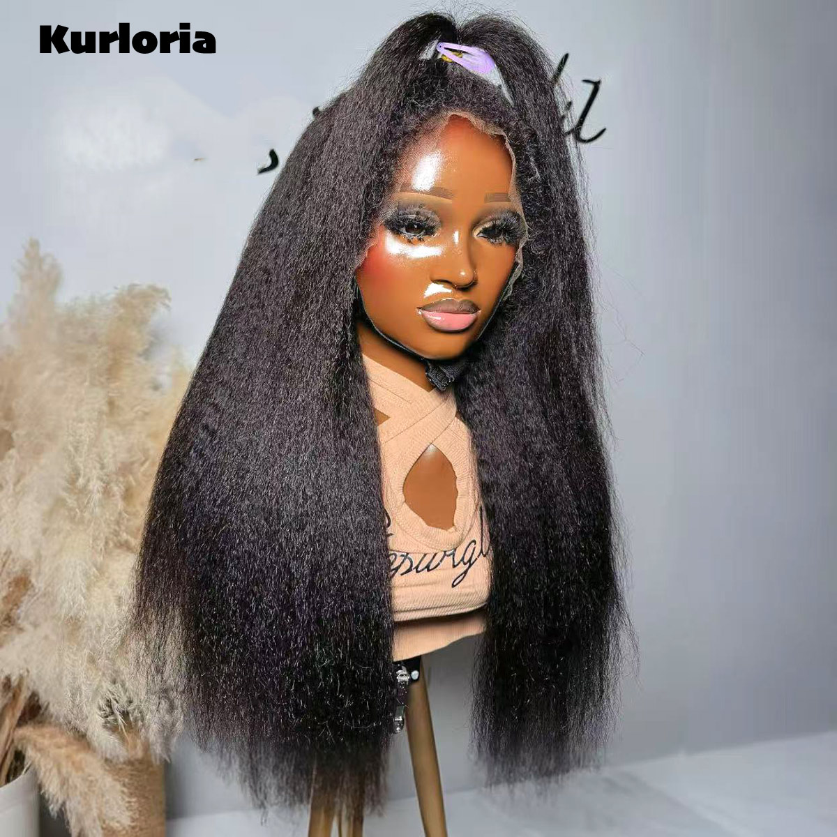 자연스러운 흑발, 400% 밀도, 곱슬거리는 직모 스타 - Glueless Wear And Go Human Hair Wig 리뷰 및 가격