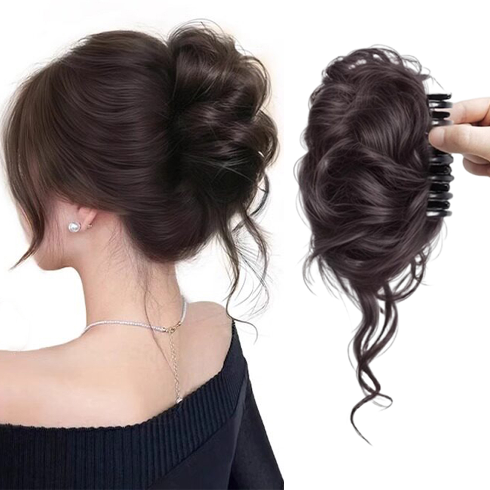 1개 우아한 시뇽 번 익스텐션 클로 클립 합성 헤어피스 - Claw Clip Messy Bun Hair Piece 리뷰 및 가격