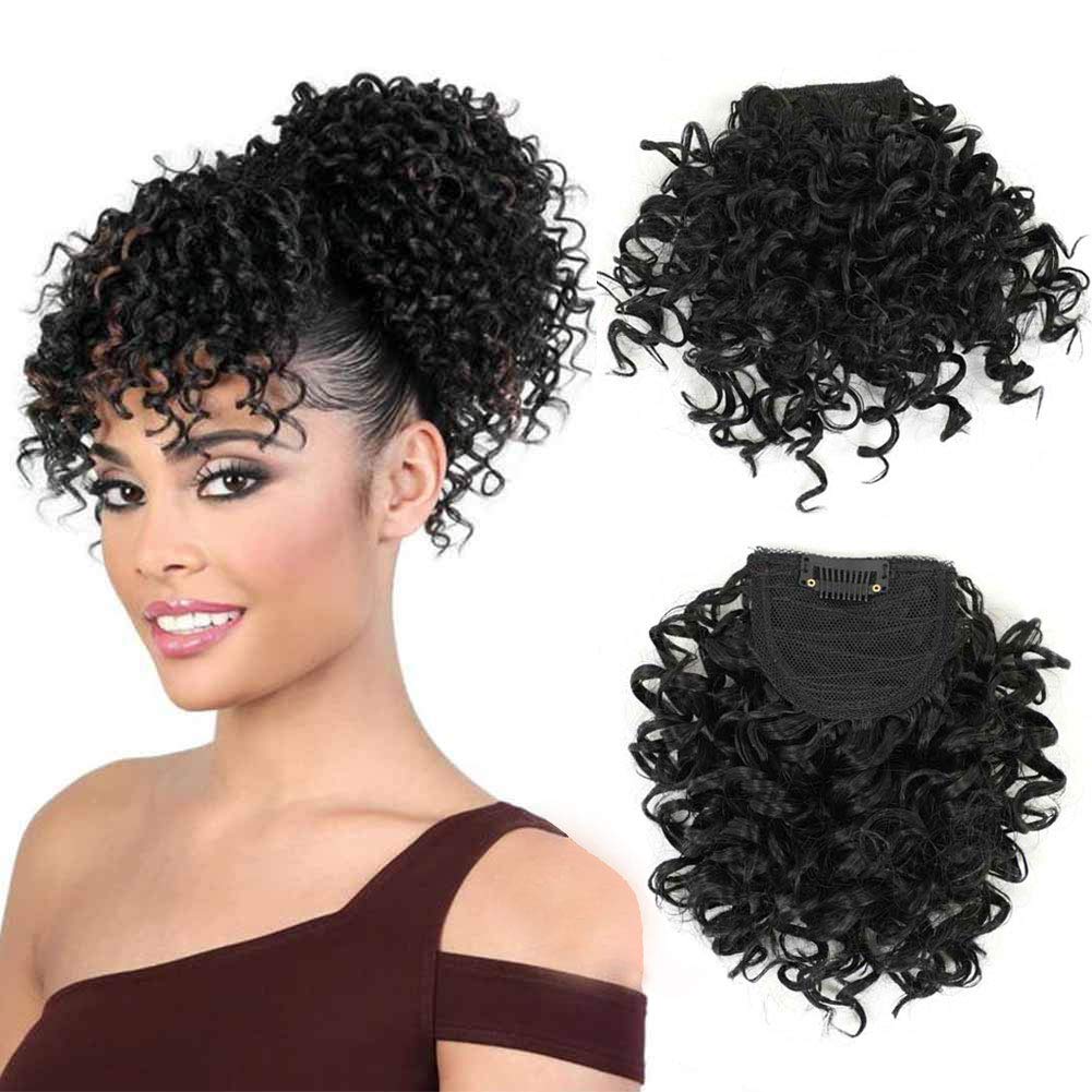 G&T 합성 가발 흑인 여성용 곱슬 앞머리 짧은 아프로 - Synthetic Braided Wigs For Black Women 리뷰 및 가격